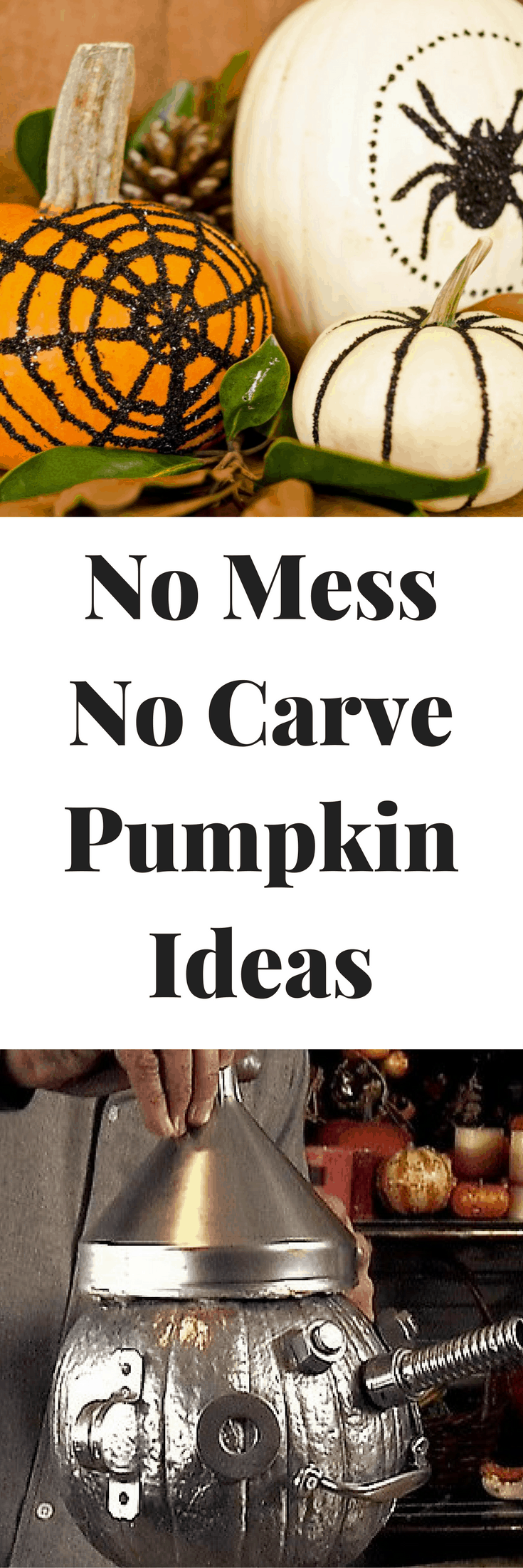 Great ideas for no carve Pumpkin ideas the family can do and will love. Tons of ideas. 