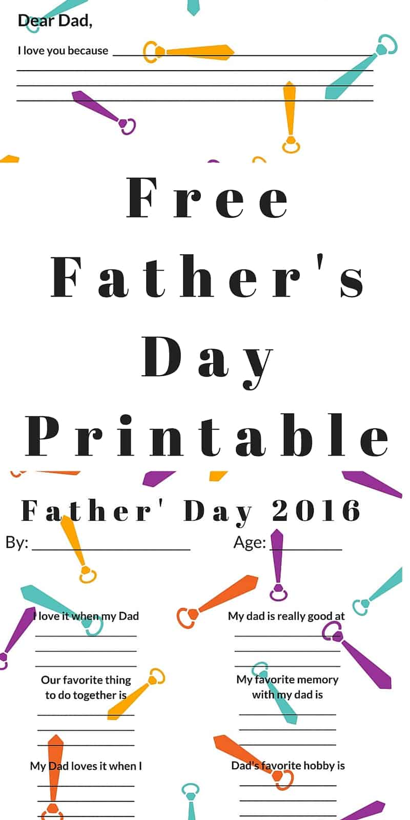 Father's Day 2016 Printable